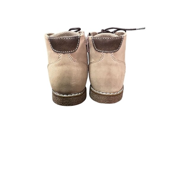 Sonoma Boys Ryderr Taupe Lace-Up Easy Zip Boots Size 2 Durable Suede - Picture 5 of 8